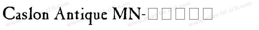 Caslon Antique MN字体转换